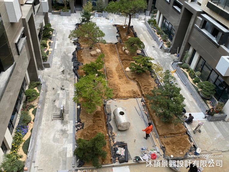 建案中庭噴灌配管施工