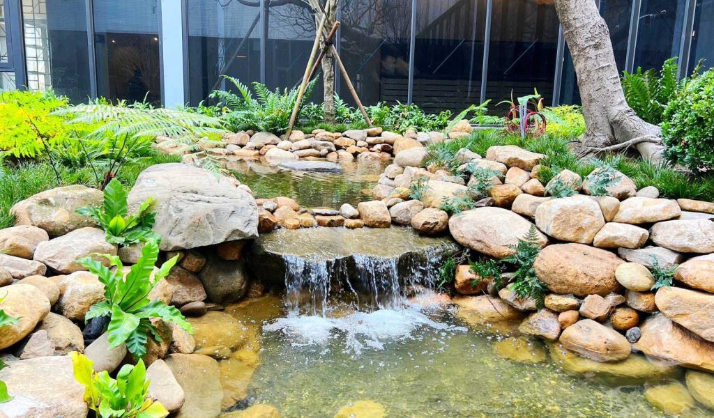 登陽城之華中庭 生態水池景觀